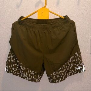 BCG Olive Patterned Athletic Men's Shorts